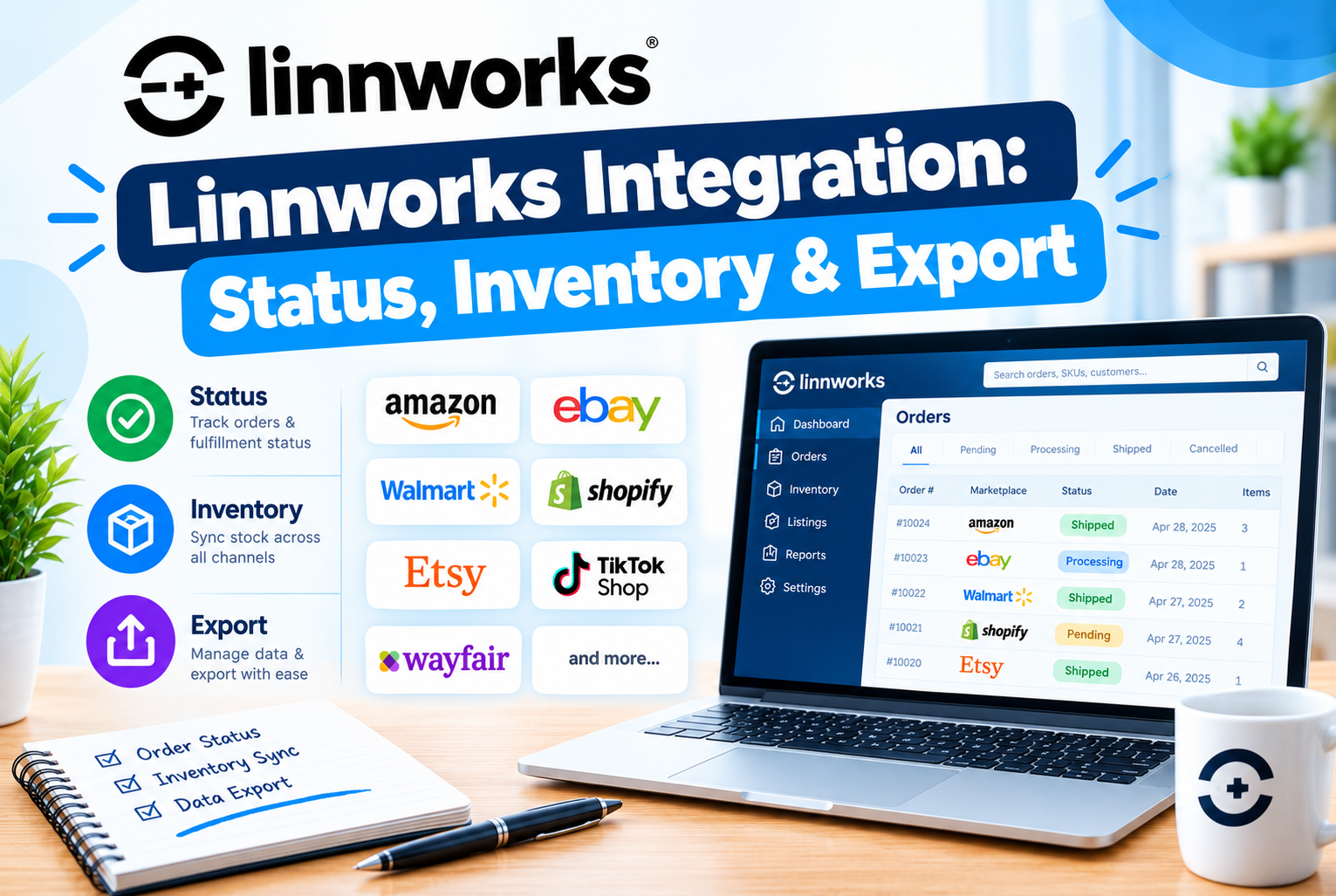 Linnworks Integration: Item Status, Inventory Linking, and Export Options
